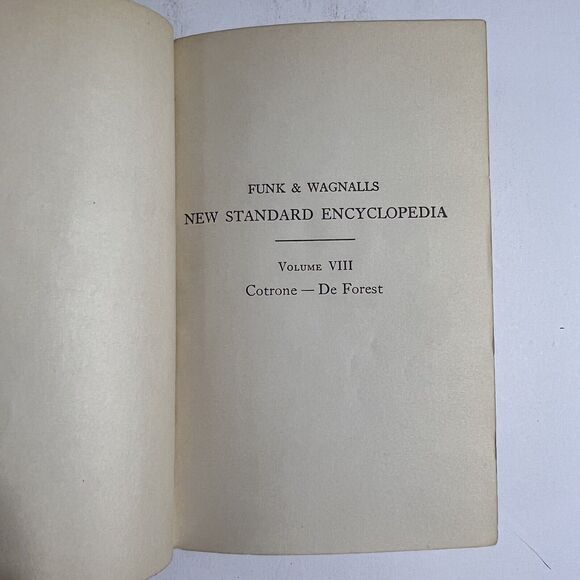 Funk and Wagnalls New Standard Encyclopedia 1934 Vol XIII Cotrone to De Forest - Picture 4 of 15